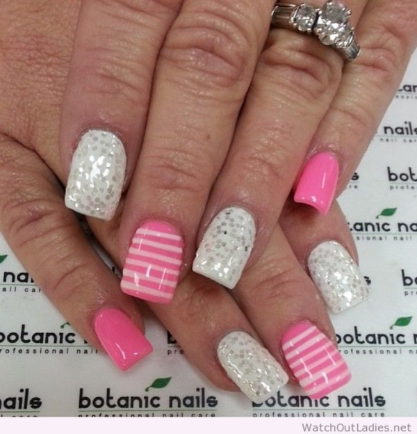 35 Chic Pink and White Nails Designs to Try