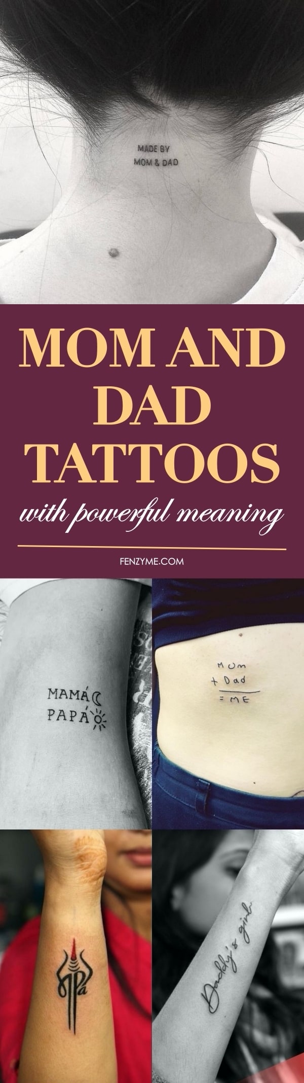 Mom Dad 5 Piece Symbol Tattoo Waterproof Men and Women Temporary Body Tattoo